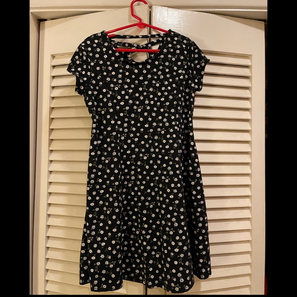 Navy flowered dress
